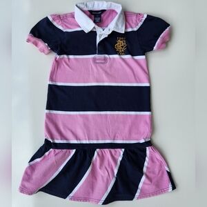 Ralph Lauren Pink and Navy Striped Polo Dress